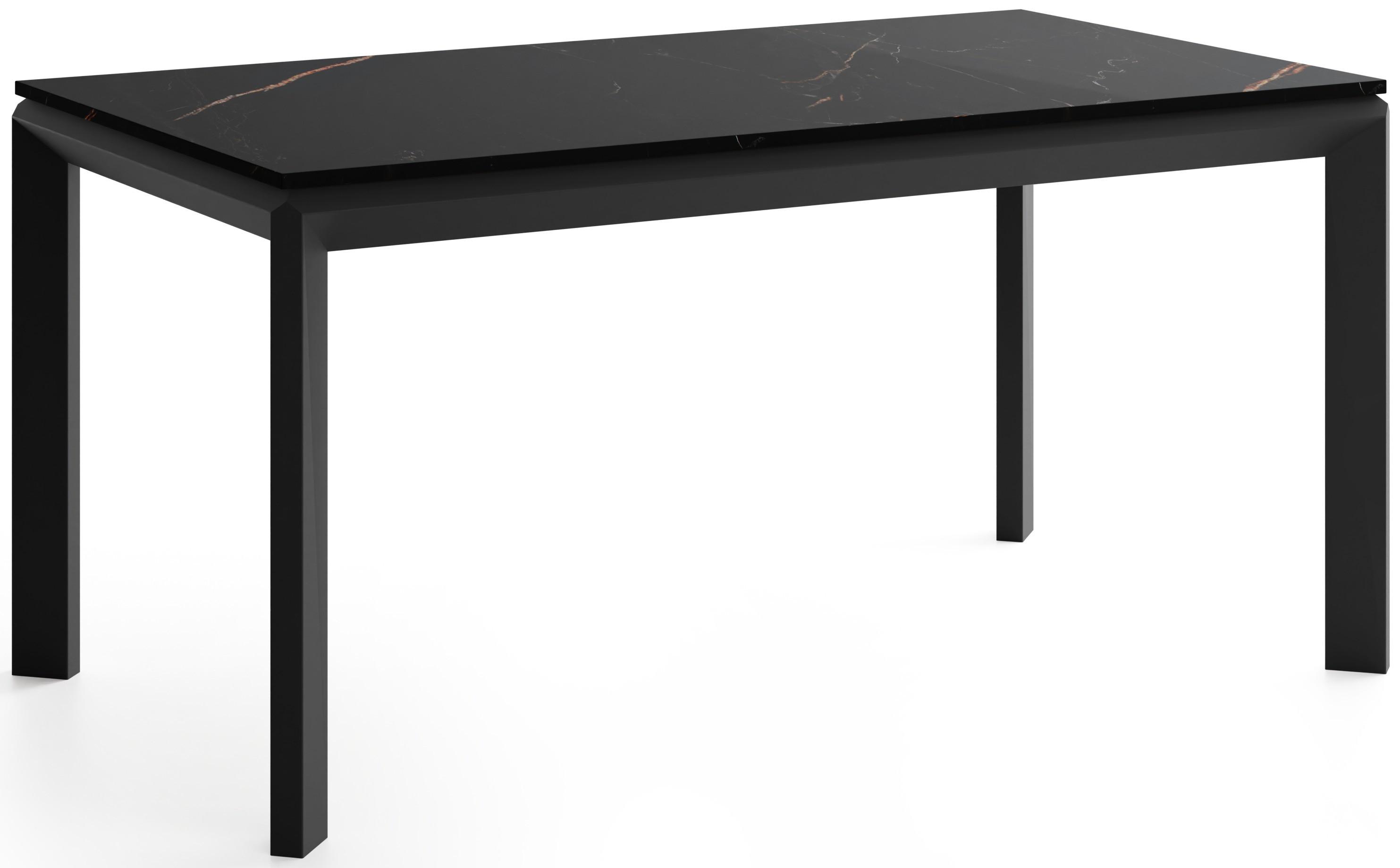 ESSTISCH Elan rechteckig ausziehbar verlängerbar mit Schwarzen Metallbeinen, Schwarz Marmor Kupfer 180-270/90/76 cm - Schwarz/Kupferfarben, Holzwerkstoff/Metall (90/270/76cm) - WFL GROUP