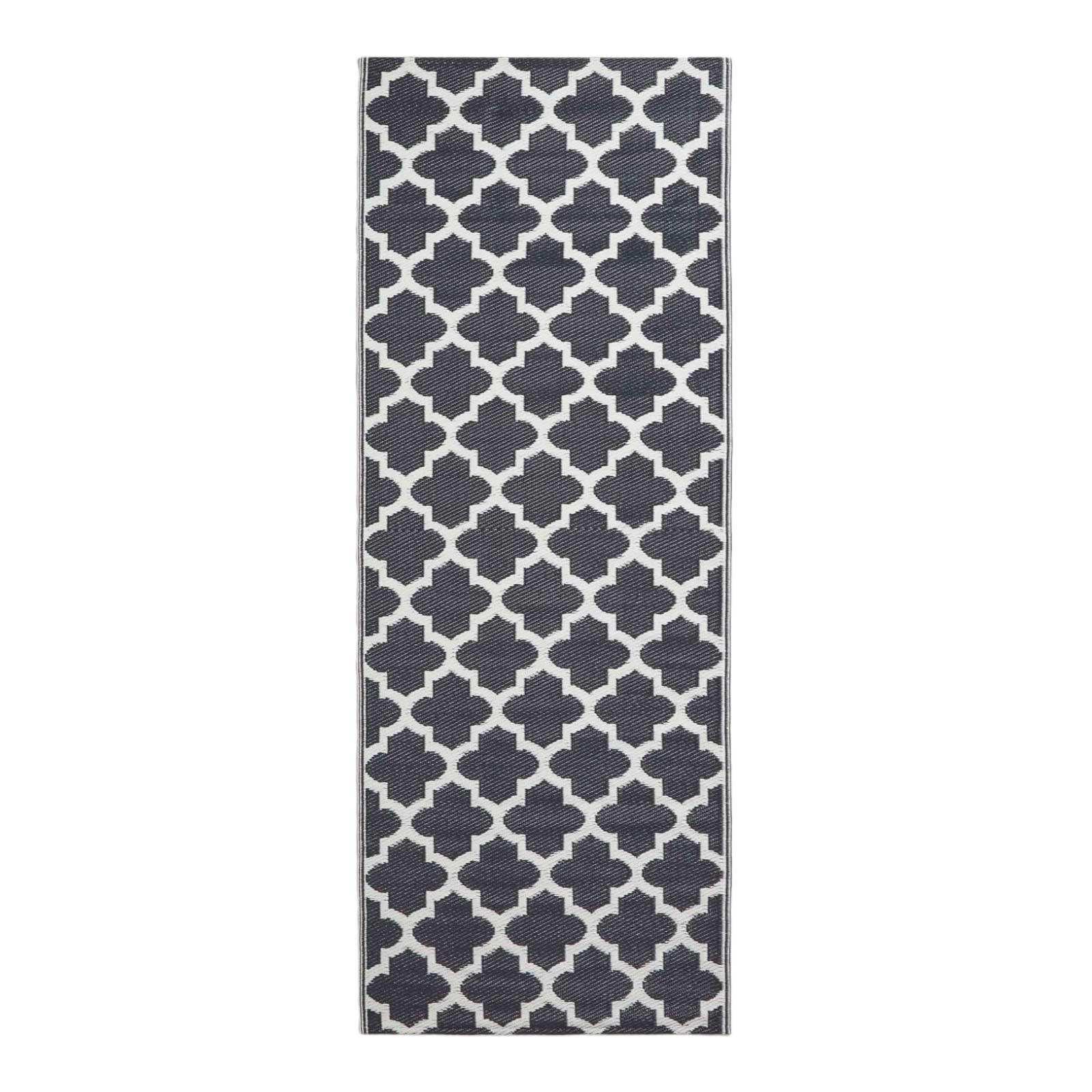OUTDOORTEPPICH-LÄUFER Nola geometrisch gemustert 75/200 cm - Schwarz, Kunststoff (75/200cm) - Homescapes
