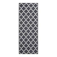 OUTDOORTEPPICH-LÄUFER Nola geometrisch gemustert 75/200 cm - Schwarz, Kunststoff (75/200cm) - Homescapes