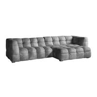 ECKSOFA RIO Hellgrau Velvet - Hellgrau/Schwarz, Textil (319/170cm) - KAWOLA