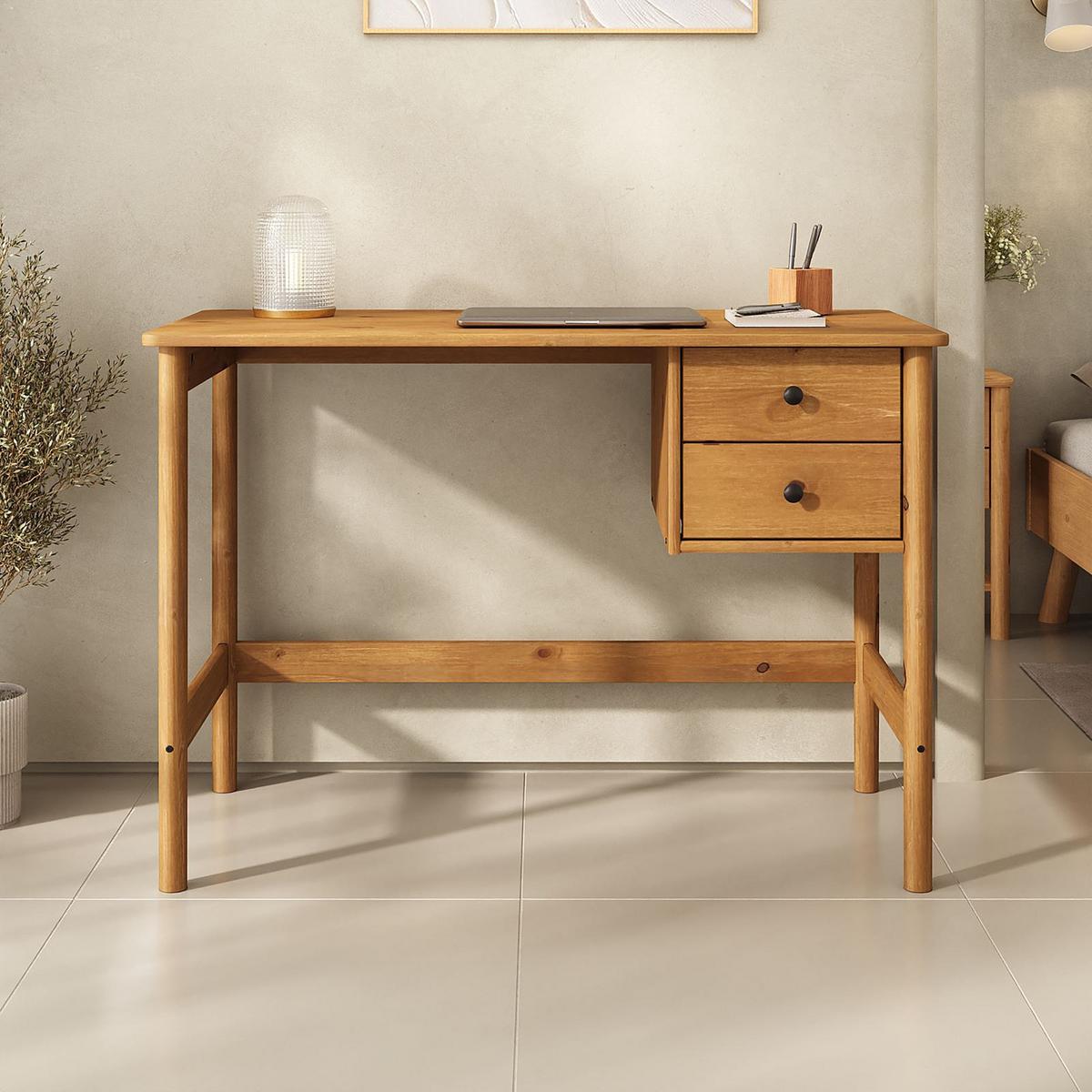 SCHREIBTISCH MARLO Eiche - Eichefarben, Holz (54/110/76cm) - IDIMEX