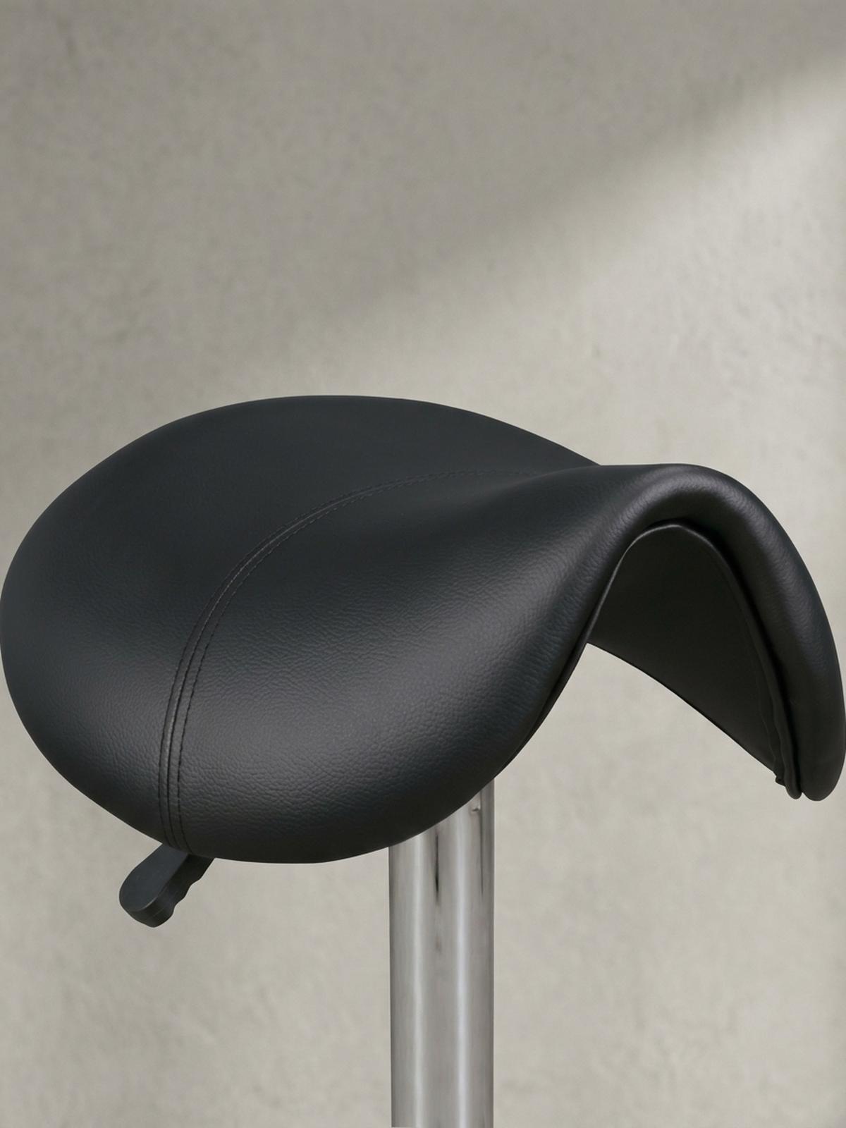 SATTELHOCKER höhenverstellbar mit 100 kg Belastbarkeit BEVANO, Schwarz 60x60x60 cm - Silberfarben/Schwarz, Kunststoff/Textil (60/60/60cm) - KADIMA DESIGN