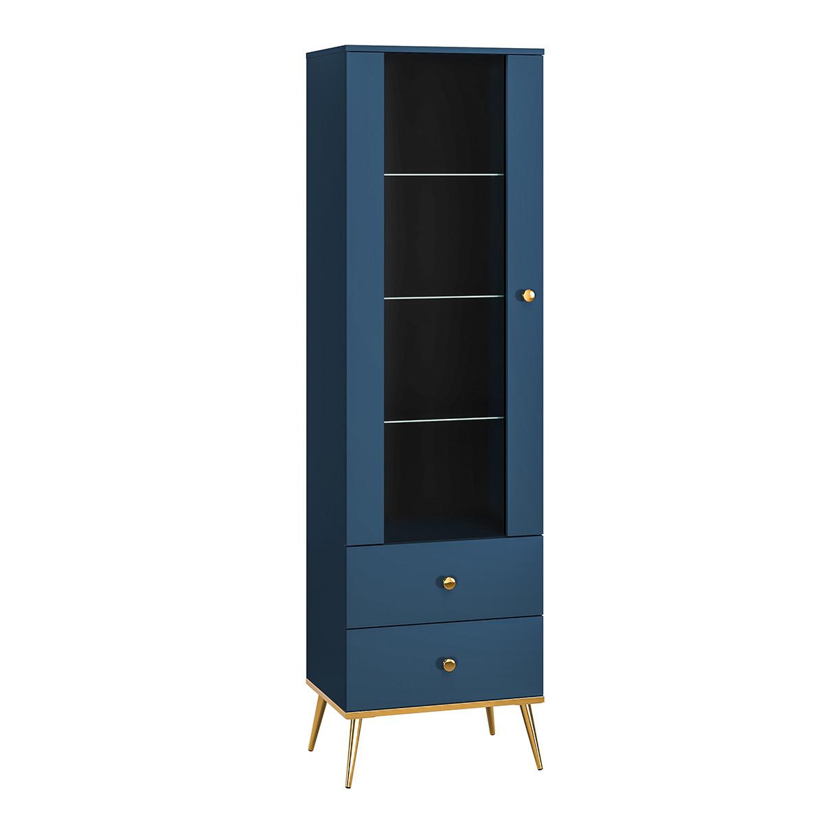 VITRINE Thalia Blau - Blau, Holzwerkstoff (55/190/40cm) - Petits-meubles