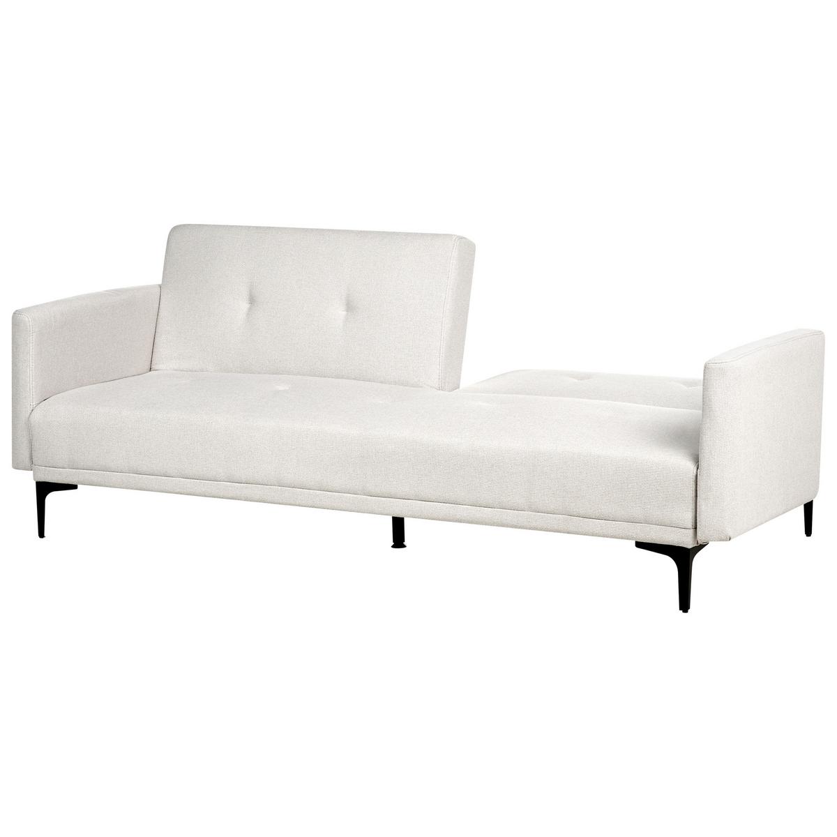 3-SITZER-SCHLAFSOFA hellbeige/schwarz Lucan - Beige/Schwarz, Textil (191/75/91cm) - Beliani