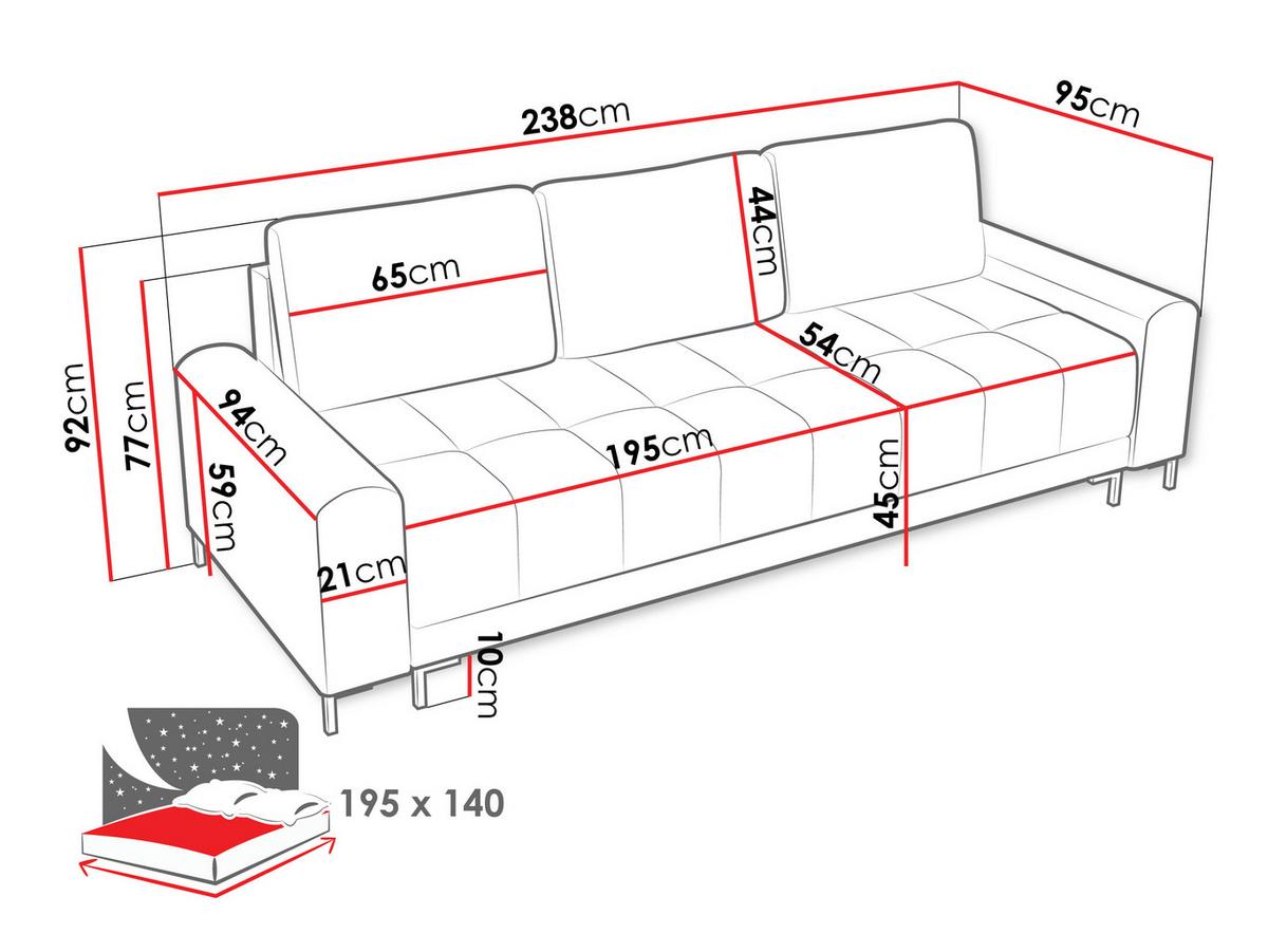 SCHLAFSOFA Aris - Schwarz/Naturfarben, Holz/Textil (238/92/95cm) - MIRJAN24