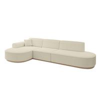 ECKSOFA Ottomane Links MARI-L2-v1 - 328x171x83 cm Beige Bouclé - Beige, Holzwerkstoff/Textil (328/171cm) - ALTDECOR