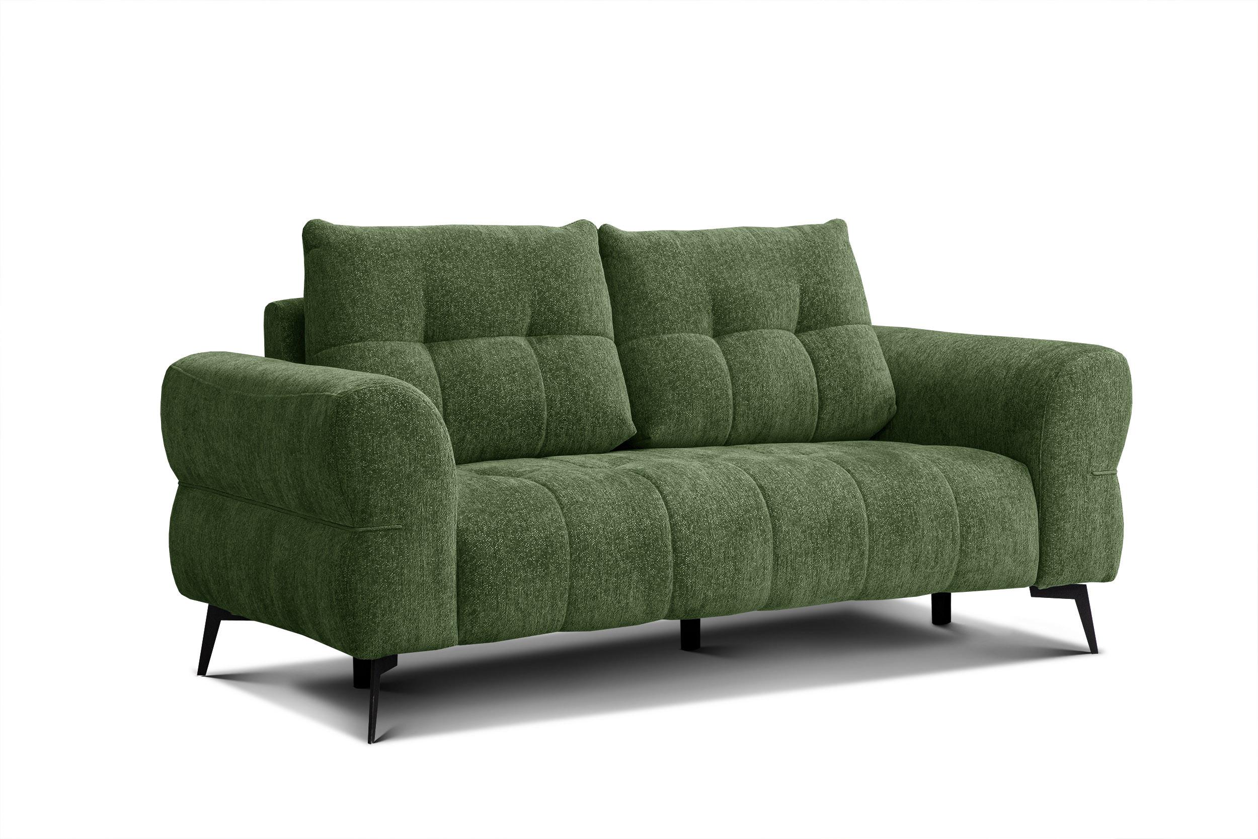 SOFA SALVINI 2,5-Sitzer, dunkelgrün - Dunkelgrün, Holz/Textil (206/88/99cm) - Wozimo