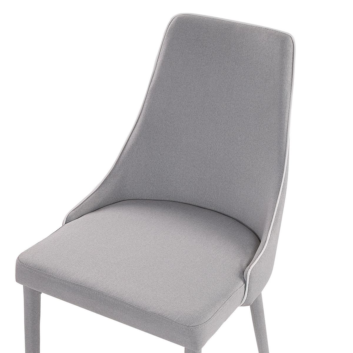 ESSZIMMERSTUHL 2er-Set Polsterbezug Grau Camino - Grau, Textil/Metall (50/90/60cm) - Beliani