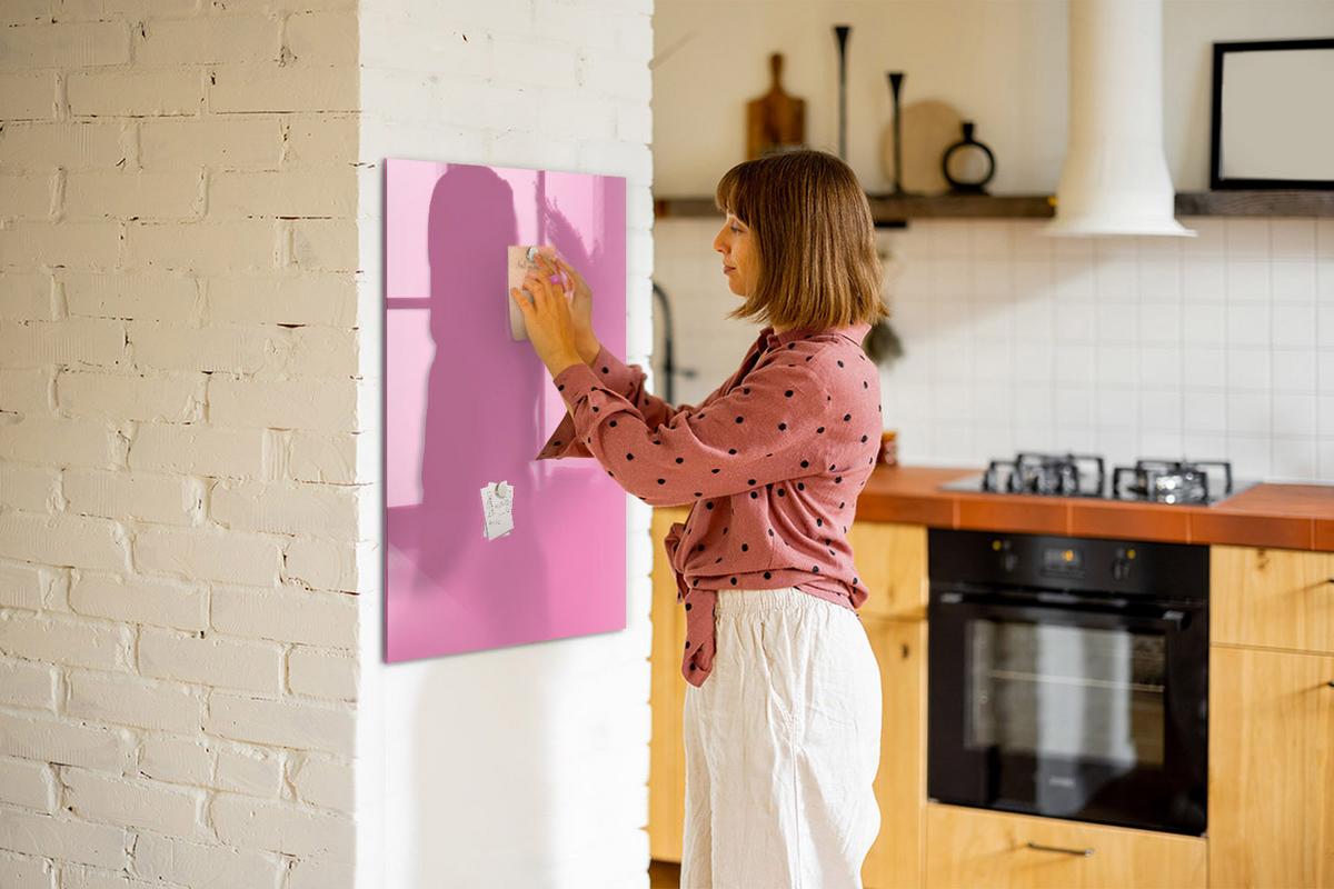 MAGNETTAFEL 60x90 Rosa schwarzer Marker - Pink, Glas (60/0.4/90cm) - TULUP