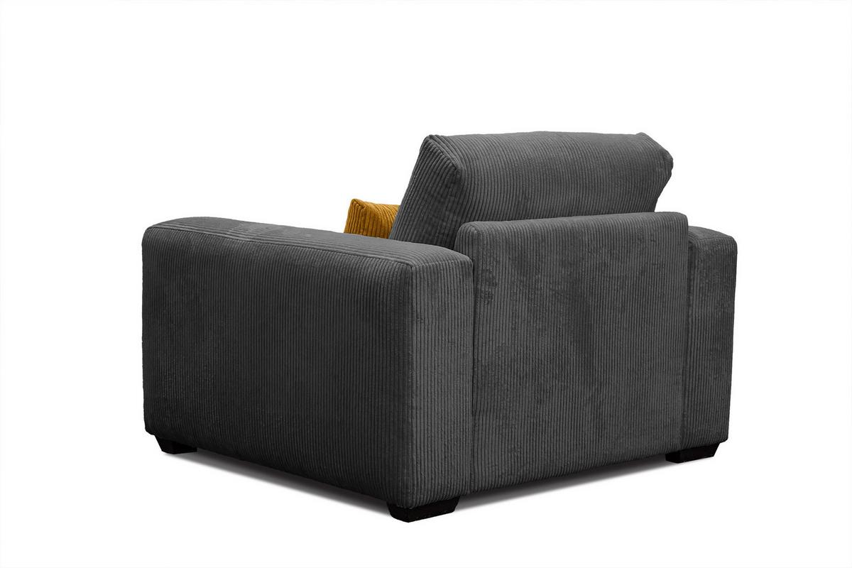 SESSEL OLI in Cordstoff dunkelgrau - Dunkelgrau, Holz/Textil (130/91/108cm) - Wozimo