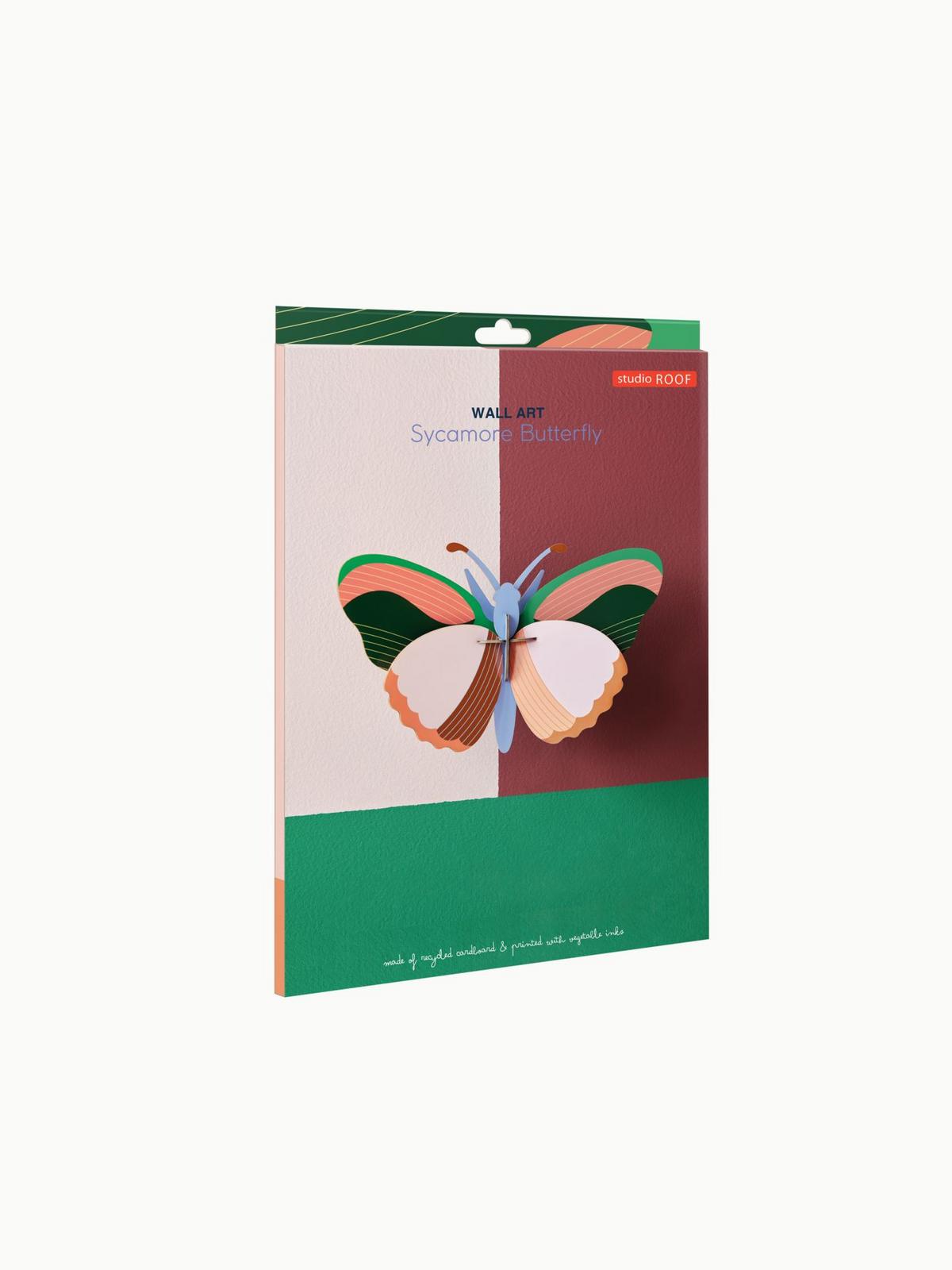 WANDDEKO Pfirsichflattern 8.5/16.5 cm - Multicolor, Wellpappe (8.5/16.5/27cm) - Studio Roof