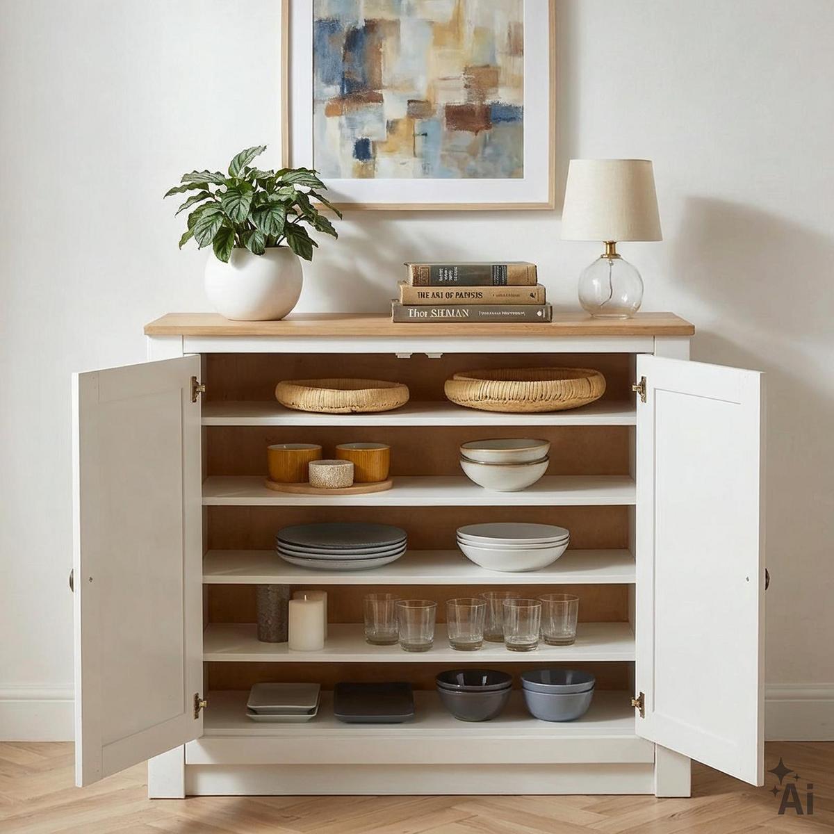 KOMMODE BOLTON weiß/braun - Weiß/Braun, Holz (91/88/40cm) - IDIMEX