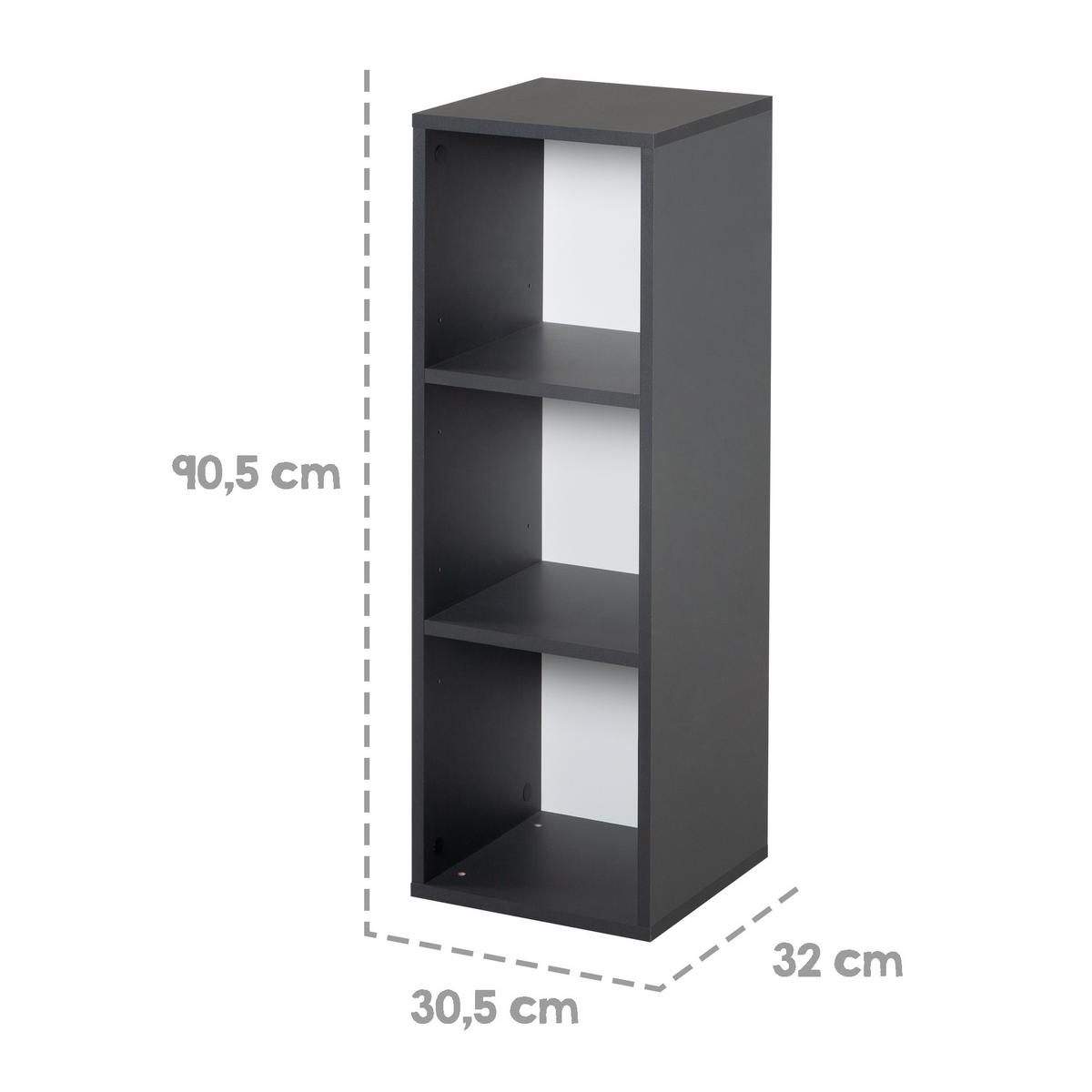 SEITENREGAL anthrazit - Anthrazit, Holzwerkstoff (30.5/90.5/32cm) - Roba