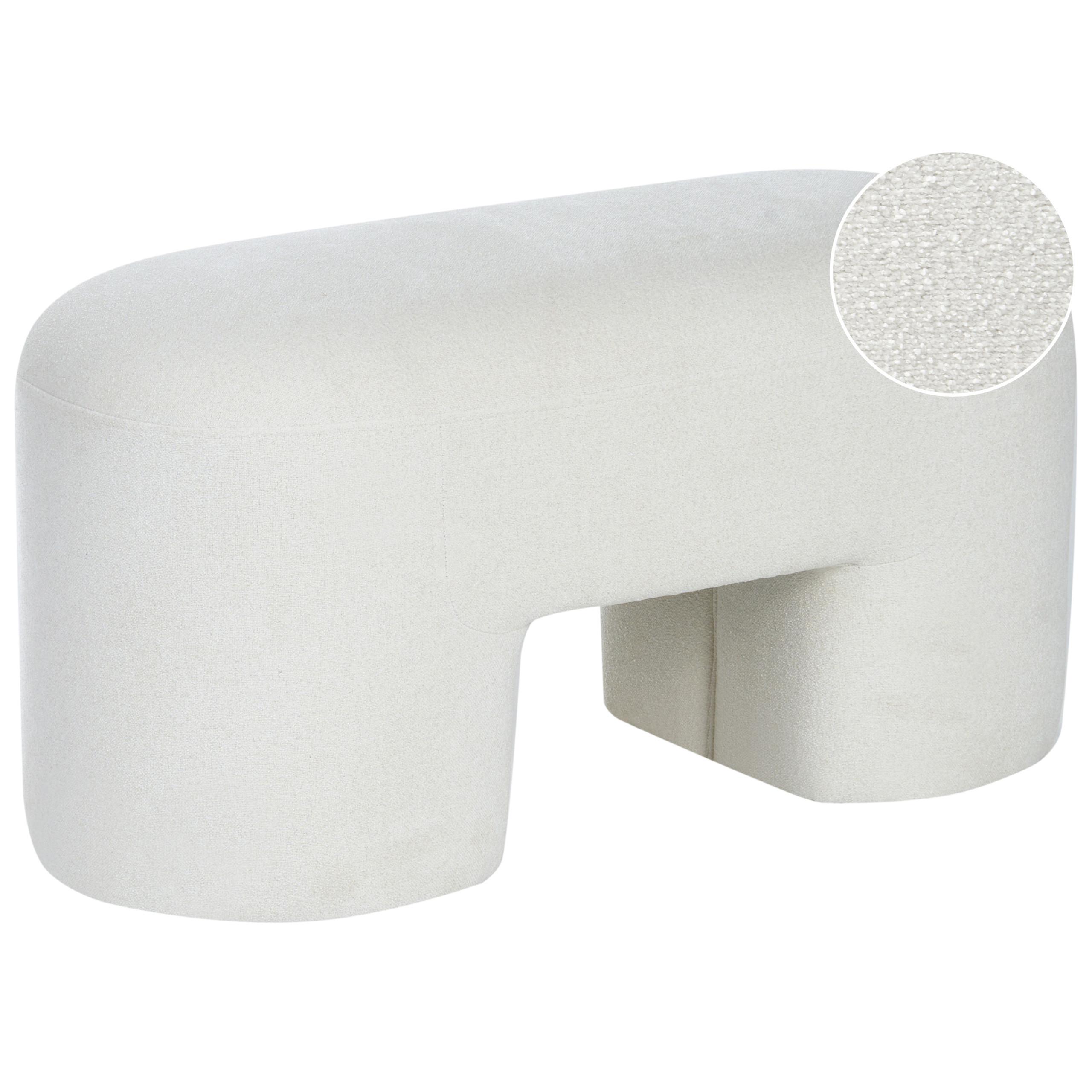 POLSTERBANK Bouclé Weiß Decorah - Weiß, Textil (88/46/39cm) - Beliani
