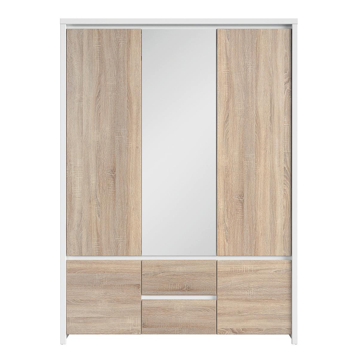 SCHRANK 3 Türen Soren Holz und Weiß - Weiß, Holzwerkstoff (153.5/211/55.5cm) - Petits-meubles