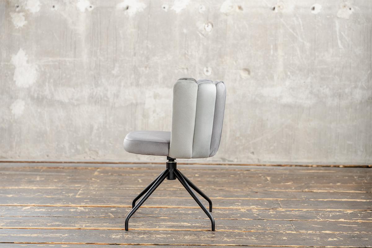 ESSZIMMERSTUHL JADA Grau Velvet Drehbar (360°) (1er-Set) - Grau, Kunststoff/Textil (58/79/55cm) - KAWOLA
