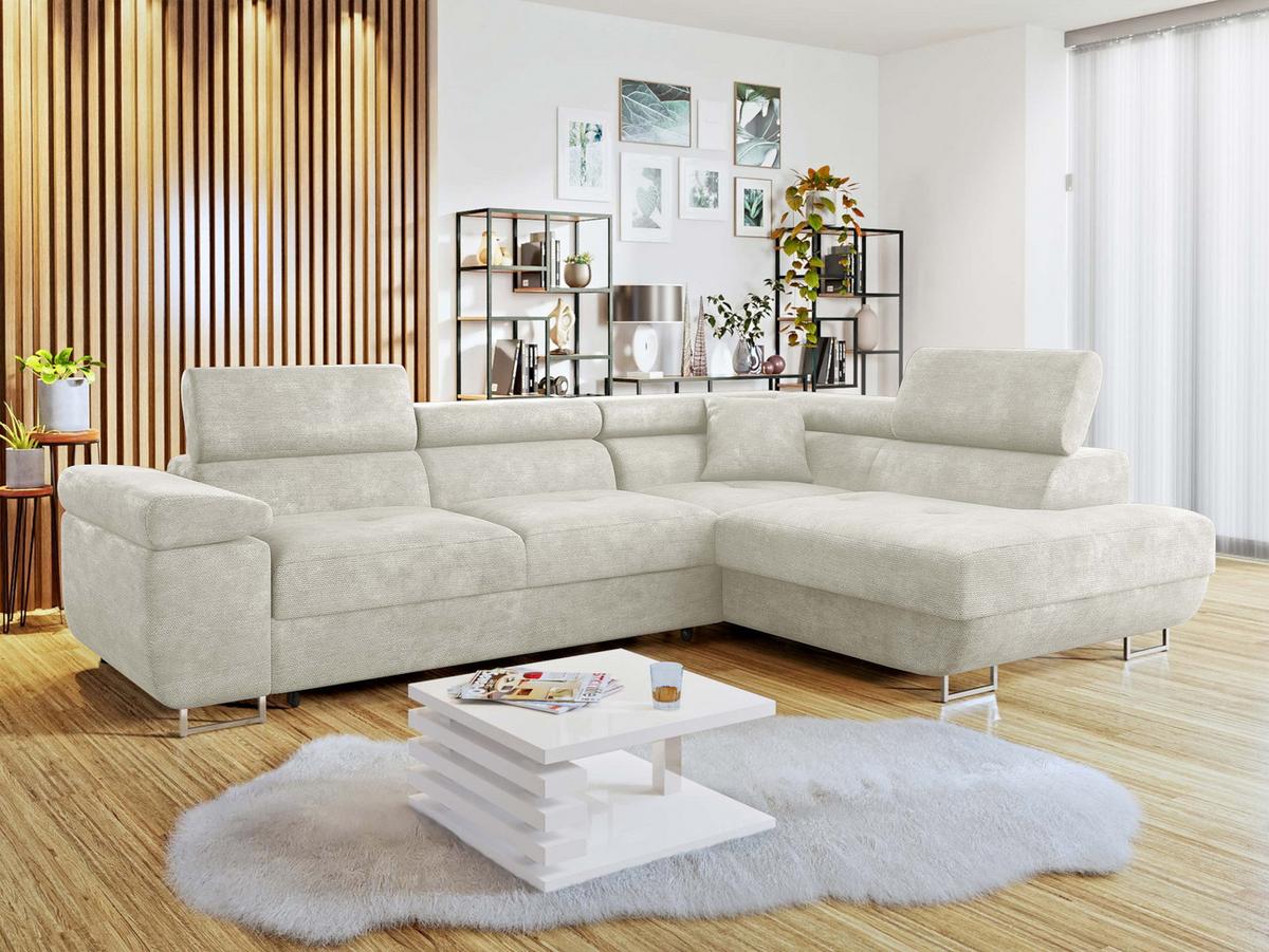 ECKSOFA Torezio, Seite: Rechts - Creme, Holz/Textil (274/203cm) - MIRJAN24