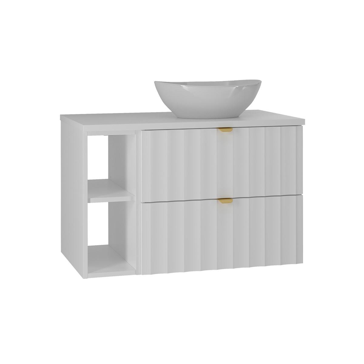 WASCHTISCH 80.6cm Lexa Weiß - Weiß, Holzwerkstoff (80.6/52.2/46.5cm) - Petits-meubles