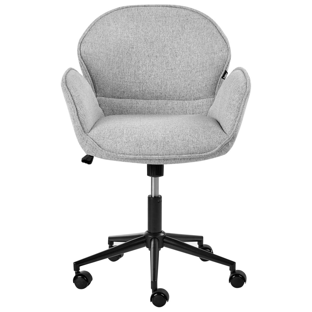 SCHREIBTISCHSTUHL Stoff Grau Belmar - Grau, Textil (63/83/70cm) - Beliani