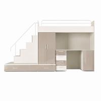 KINDERZIMMER Set RAJ 5, Hochglanz mit Hochbett, Schrank und Schreibtisch - Kaschmir/Beige, Holzwerkstoff (320/180/86cm) - Lookway