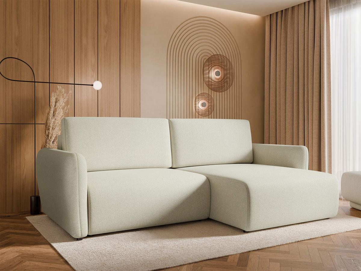 ECKSOFA Goya Slim - Creme/Schwarz, Holz/Kunststoff (234/140cm) - MIRJAN24