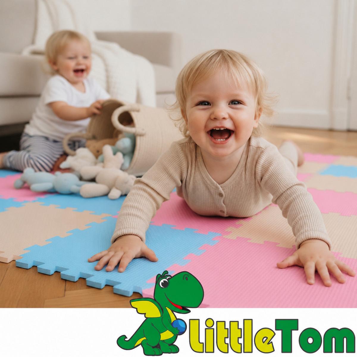 SPIELMATTE ab Null 270/90 cm Puzzlematte Hellblau - Multicolor, Kunststoff (30/30cm) - Littletom