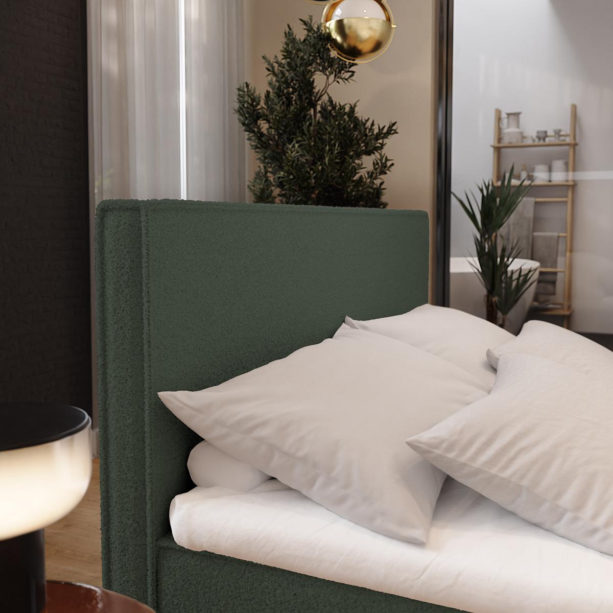 BOXBETT PELLIO 180x200 cm mit Matratze und Topper - Grün - Grün, Holz (180/200cm) - MASSENO