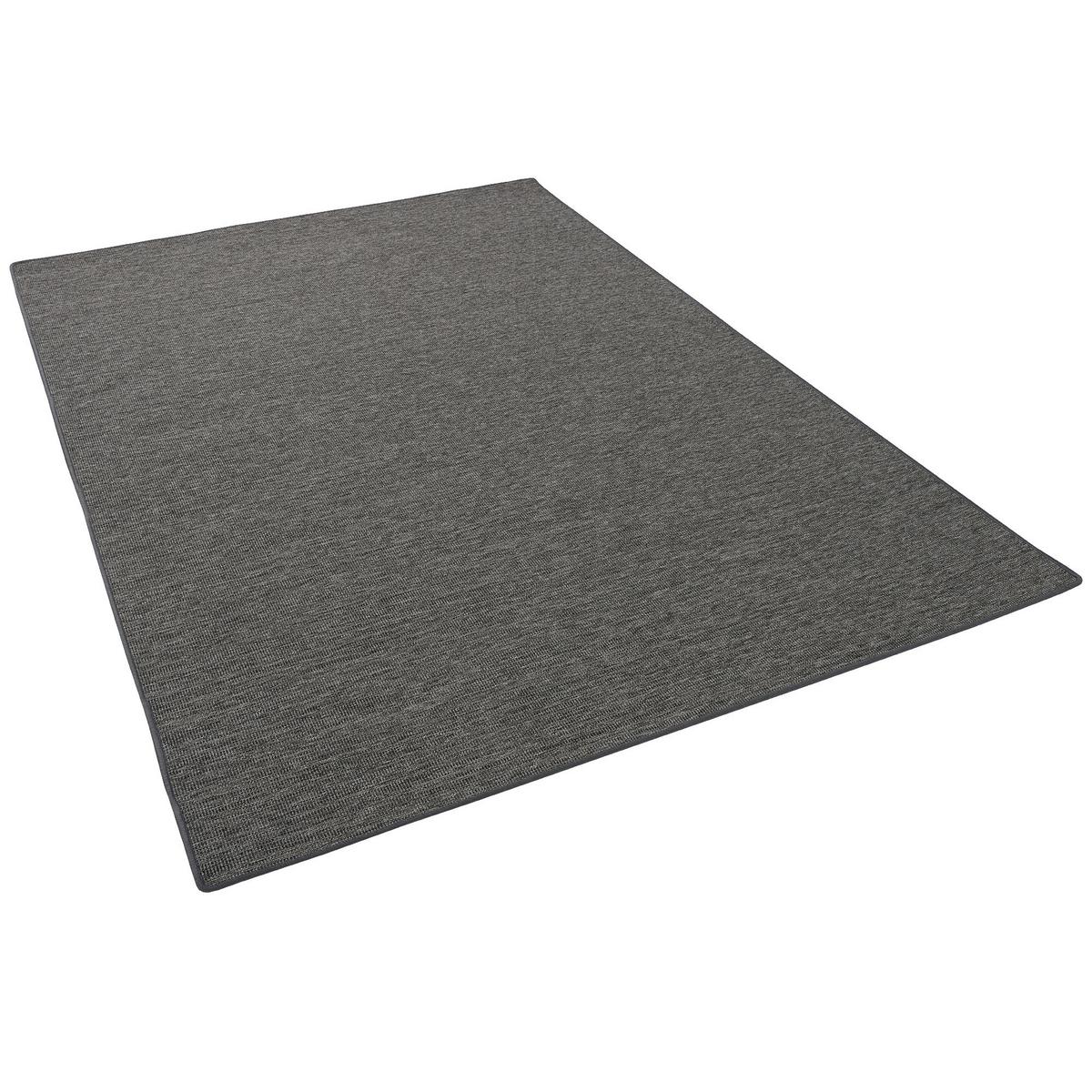 SISAL-OPTIK DESIGNER FLACHGEWEBE TEPPICH PURE MELIERT - Anthrazit, Textil (133/133cm) - Snapstyle