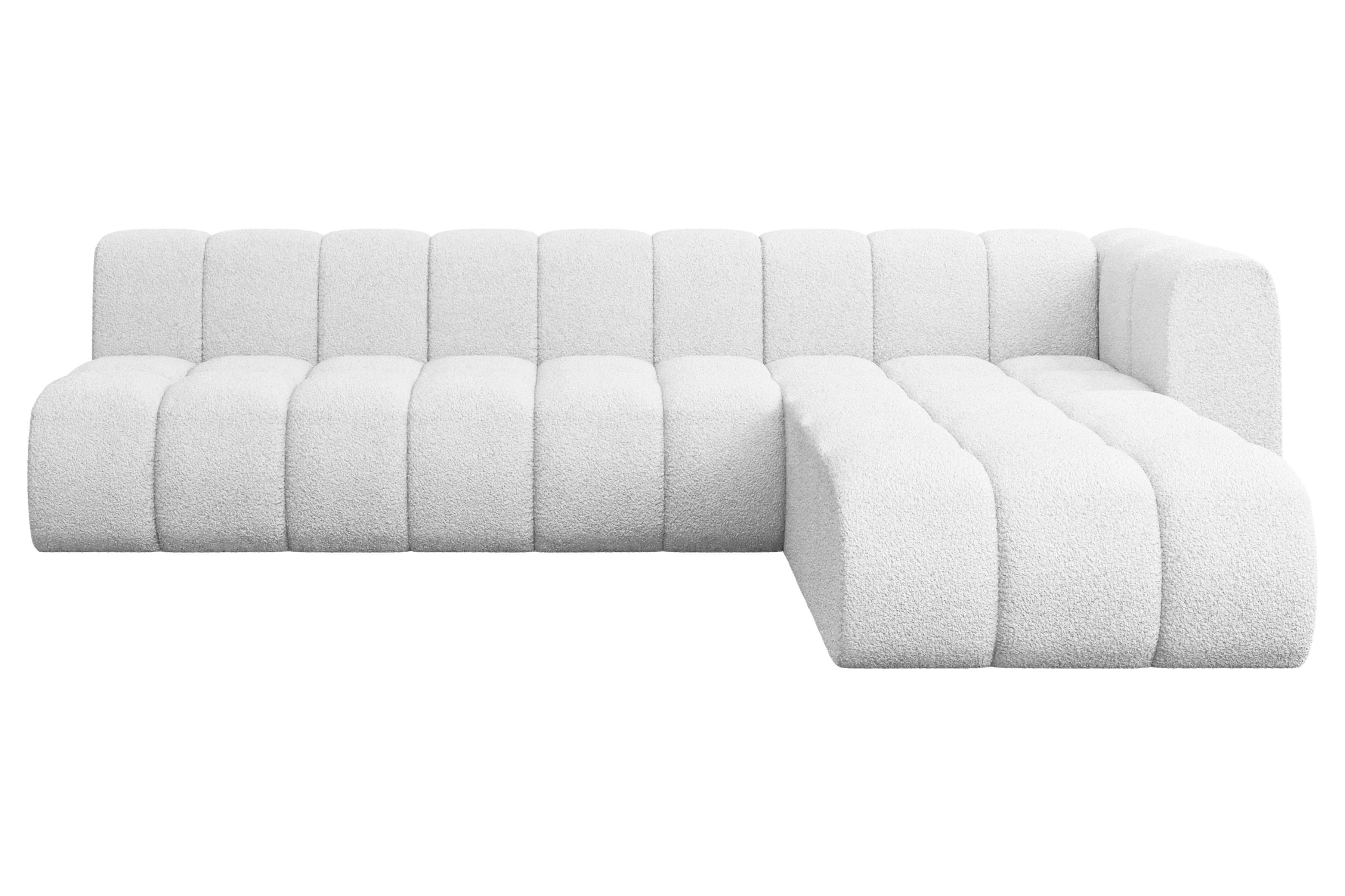 ECKSOFA modulares Sofa Darnel-L2 - 296x177x70 cm Weiß - Weiß, Holzwerkstoff/Textil (296/177cm) - ALTDECOR