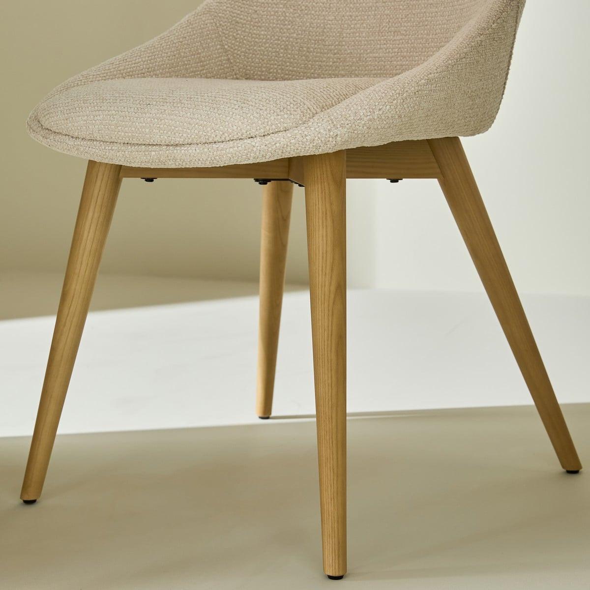 POLSTERSTUHL Textil Beige 82/55/61,5 cm - Beige, Holz (55/61.5/65cm) - Signature
