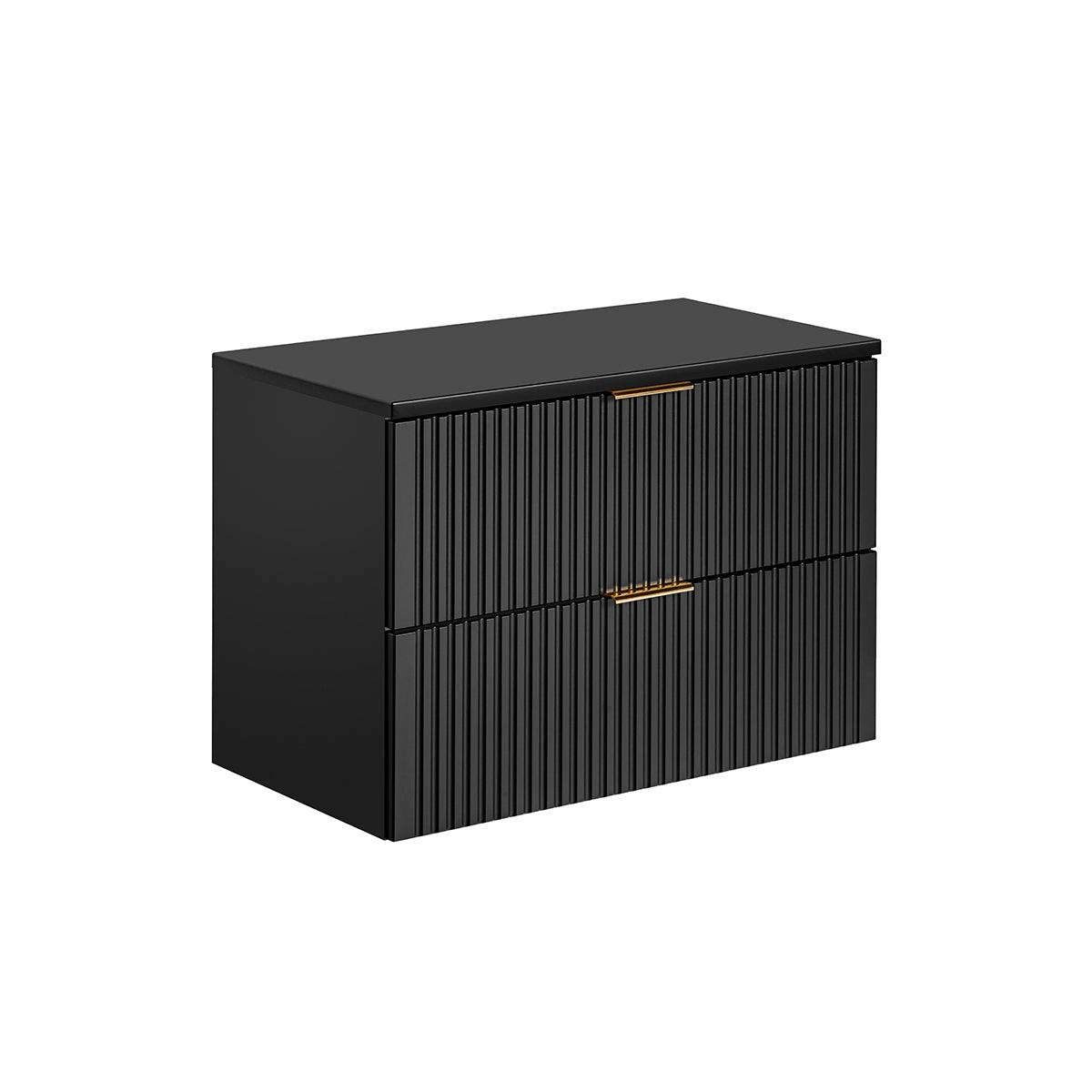 WASCHTISCHUNTERSCHRANK 80.6cm Adriel Mattschwarz - Schwarz, Holzwerkstoff (80.6/59/46cm) - Petits-meubles