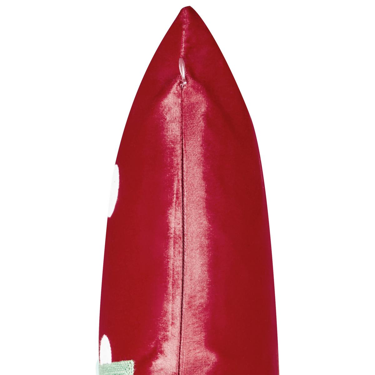 DEKOKISSEN 2er-Set Rot 45/45 cm Gumdrop - Rot/Weiß, Textil (45/45cm) - Beliani