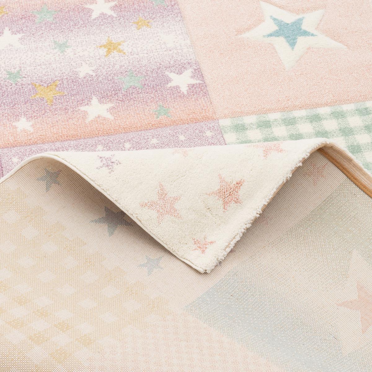 KINDER TEPPICH MAUI KIDS KARO STARS - Rosa, Textil (80/150cm) - Pergamon