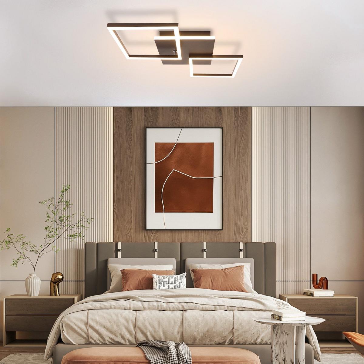 LED-DECKENLEUCHTE Malsom 62.8/29.5/7.4 cm - Schwarz, Metall (29.5/62.8/7.4cm) - Nettlife