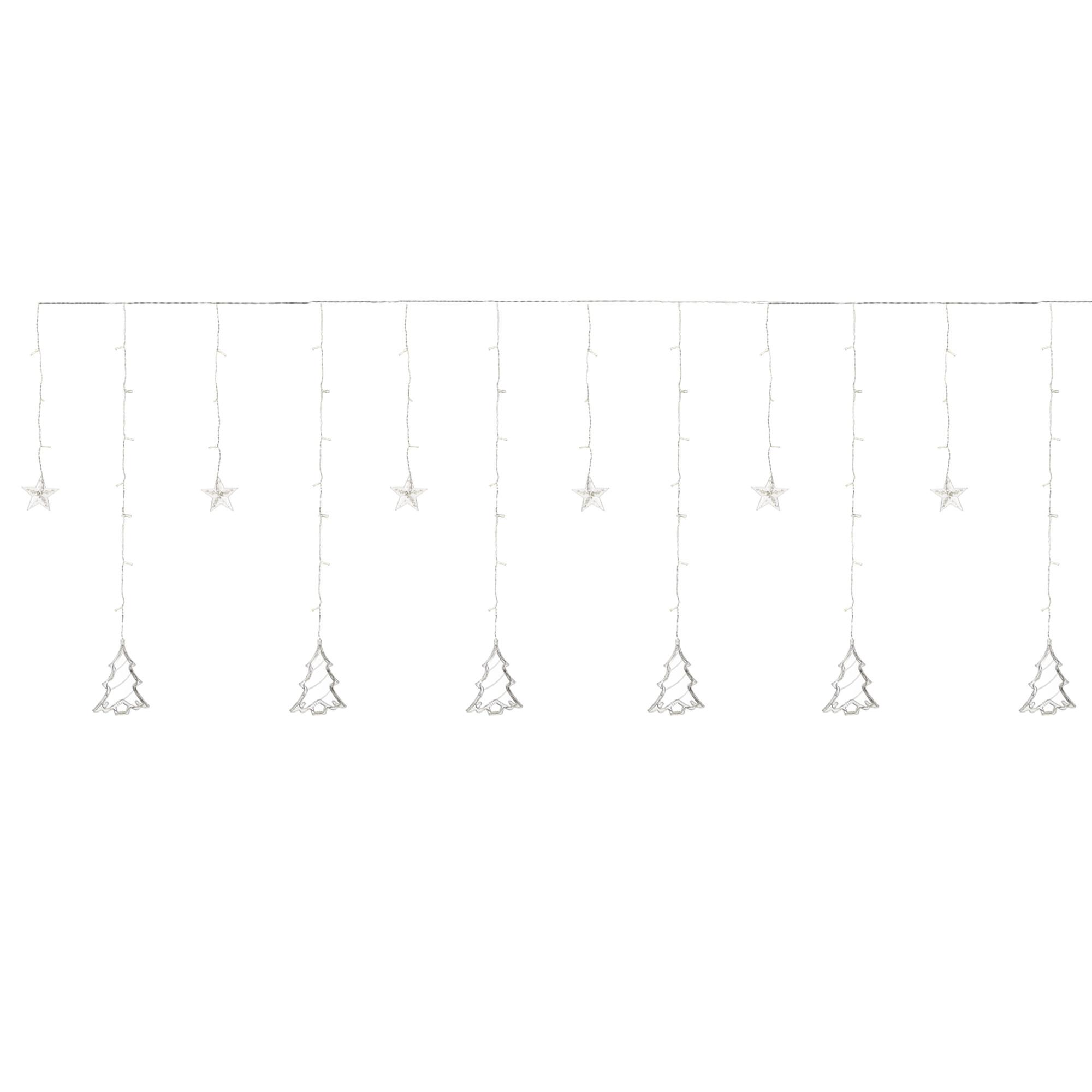 LICHTERKETTE Vorhang 220 cm mit 138 LED Warmweiß - Transparent, Kunststoff (220cm) - ECD-Germany
