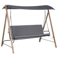 HOLLYWOODSCHAUKEL Metall Grau Bonagia - Dunkelgrau/Braun, Metall (194/172/136cm) - Beliani