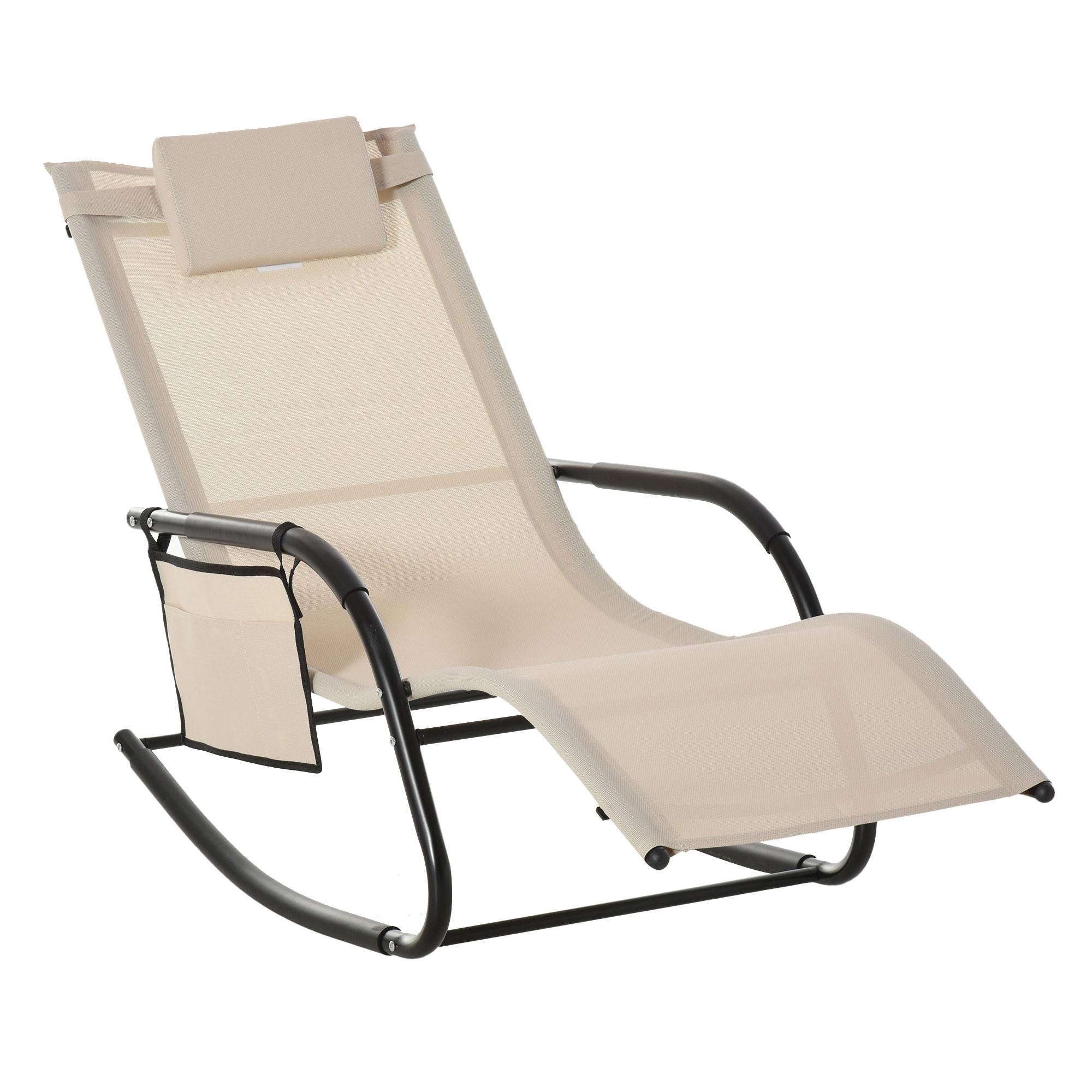 SCHAUKELSTUHL, Schwingsessel, Metall, Mesh, Beige, 150 x 62 x 88 cm - Beige, Metall (62/88/150cm) - Outsunny