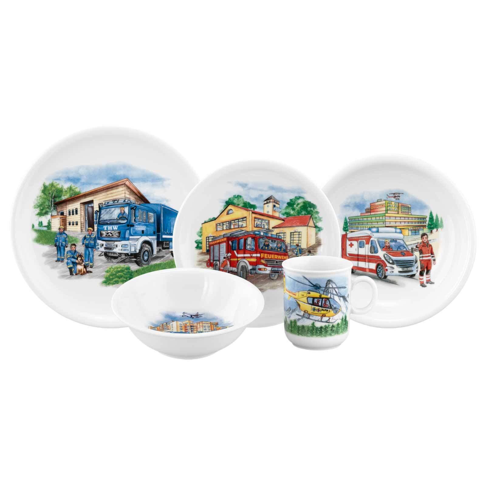 KINDERGESCHIRR SET Compact Blaulicht bunt 5-tlg. - Multicolor, Keramik (2/2/2cm) - Seltmann Weiden