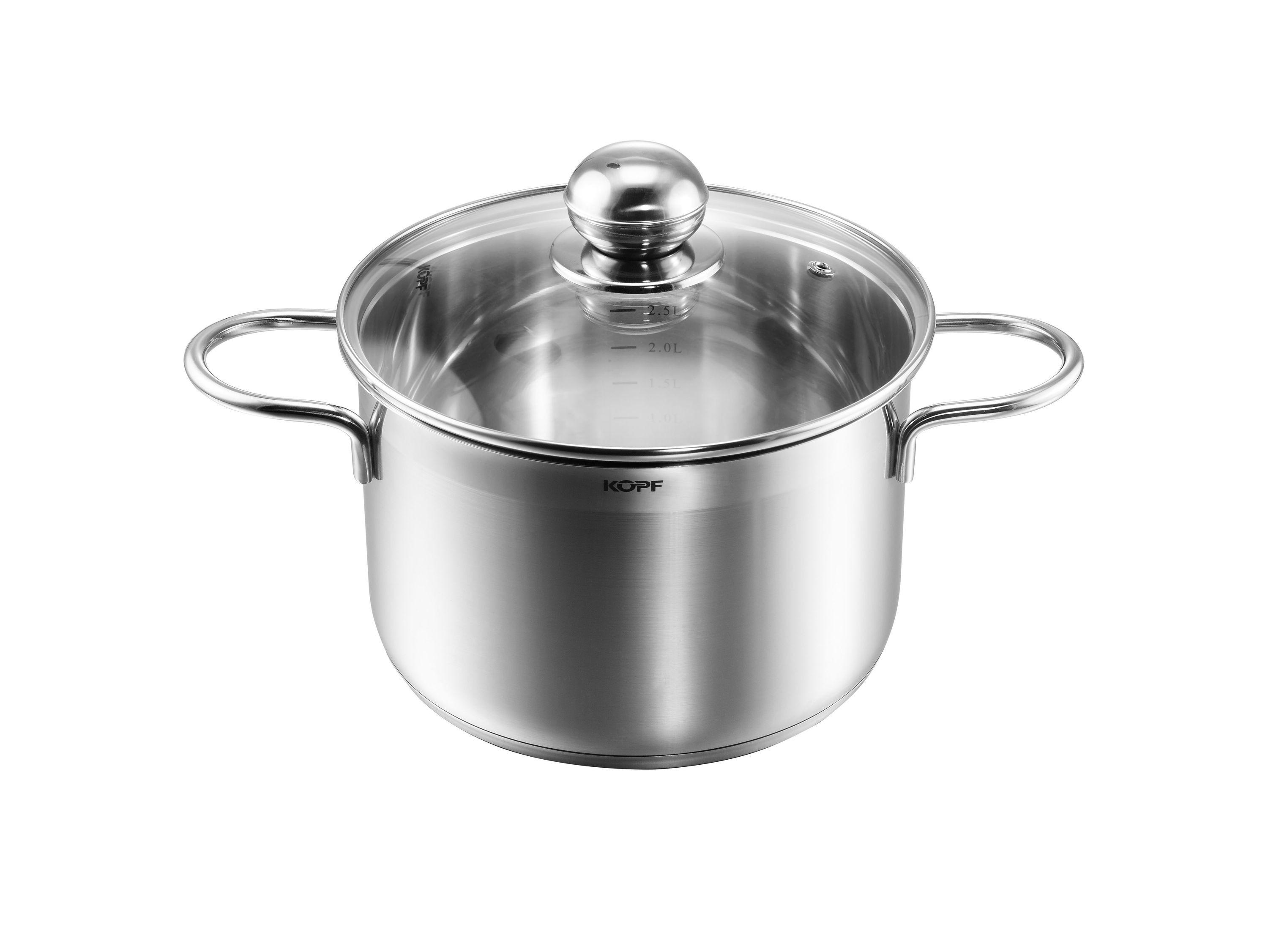 KOCHTOPF Josie, Edelstahl, Induktion, 3,5 Liter, Ø 20 cm, Höhe 13 cm - Silberfarben, Metall (20cm) - KOPF