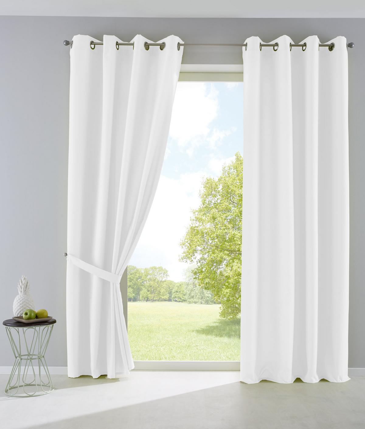 VORHANG 2ER SET PALERMO HxB 175x140 cm Weiß - Weiß, Textil (140/175cm) - Gardinenbox