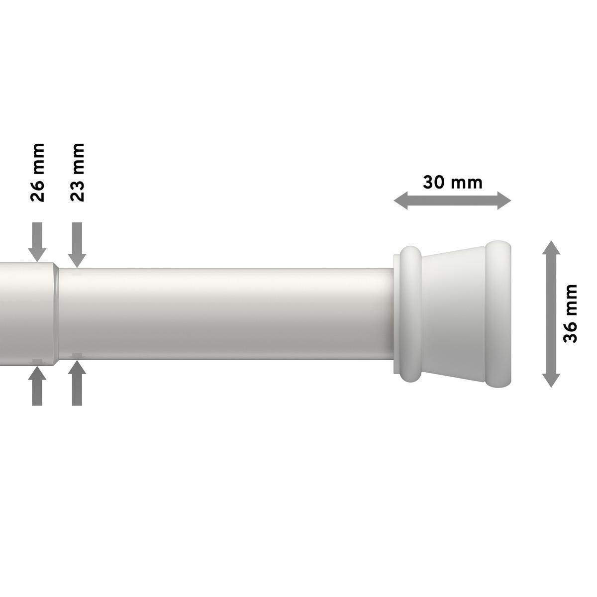 SPANNSTANGE / DUSCHVORHANGSTANGE Tensofix 125-220 cm, 26 / 23 mm Ø Weiß - Weiß, Kunststoff/Metall (220cm) - INTERDECO