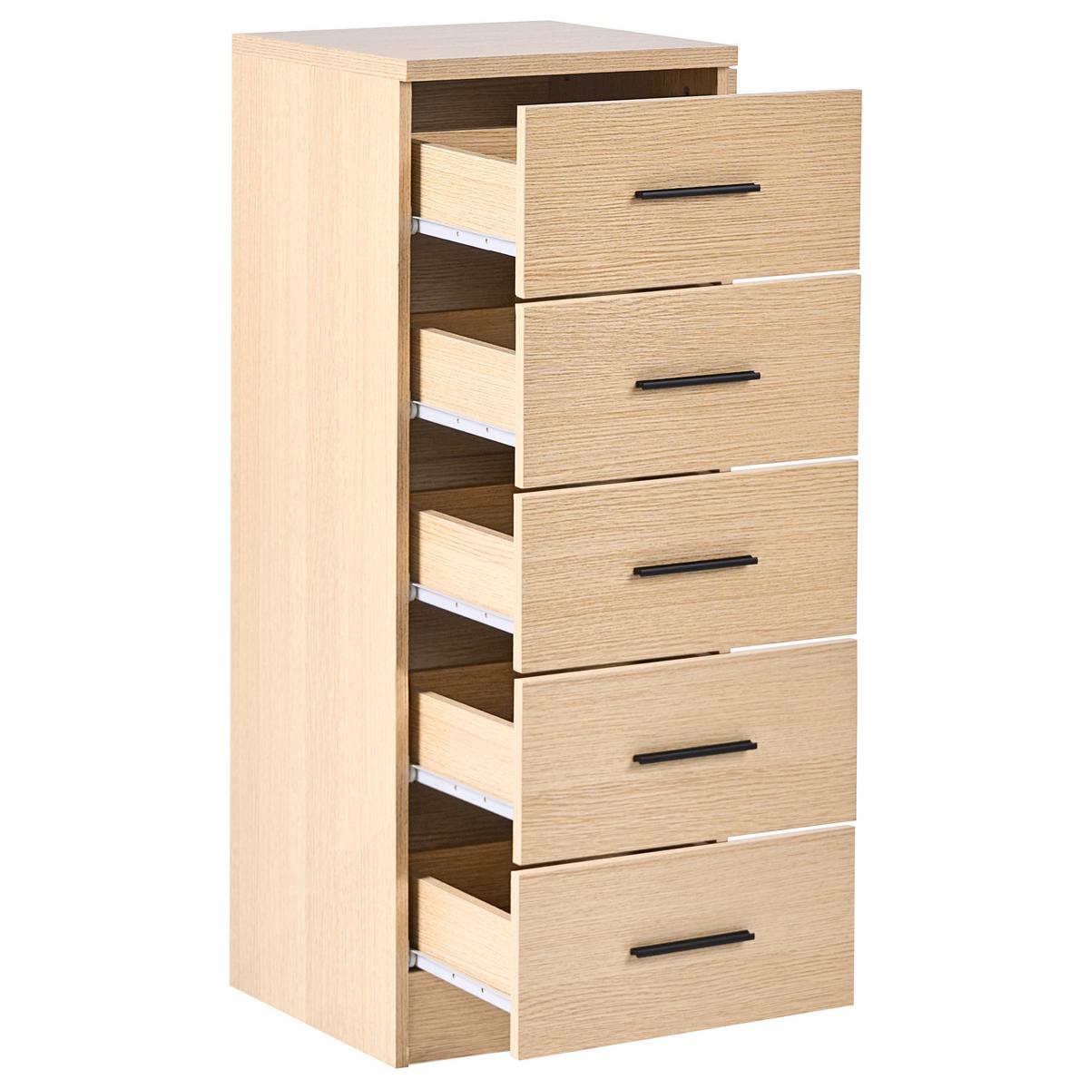 KOMMODE mit 5 Schubladen Hellbraun Kitimat - Hellbraun, Holzwerkstoff (40/105/40cm) - Beliani