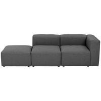 SOFA 2-Sitzer mit Hocker links Kattrina Flachgewebe anthrazit - Anthrazit, Kunststoff (100/73/250cm) - 58aufmkessel