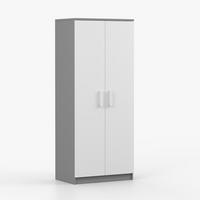 DREHTÜRENSCHRANK 80/192/50 cm 2-türig Jonas II 06 Grau/Weiß + weiße Griffe - Weiß/Grau, Holz/Holzwerkstoff (80/192/50cm) - imoebel24