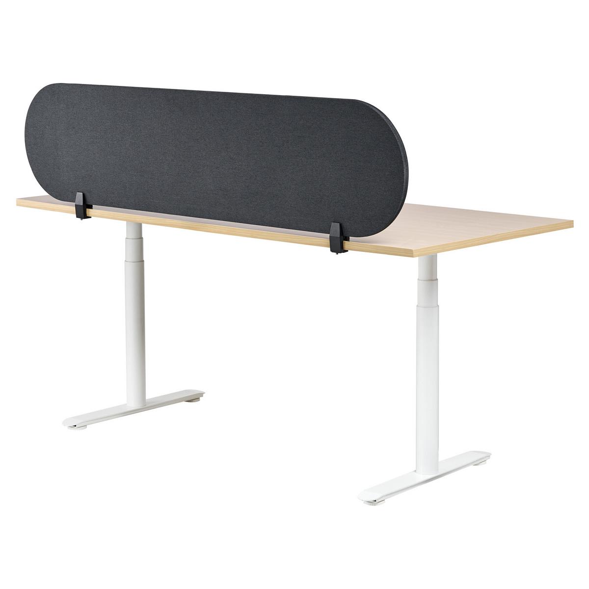 SCHREIBTISCHTRENNWAND 160x40 cm Dunkelgrau Sparky - Dunkelgrau, Textil (2/160/40cm) - Beliani
