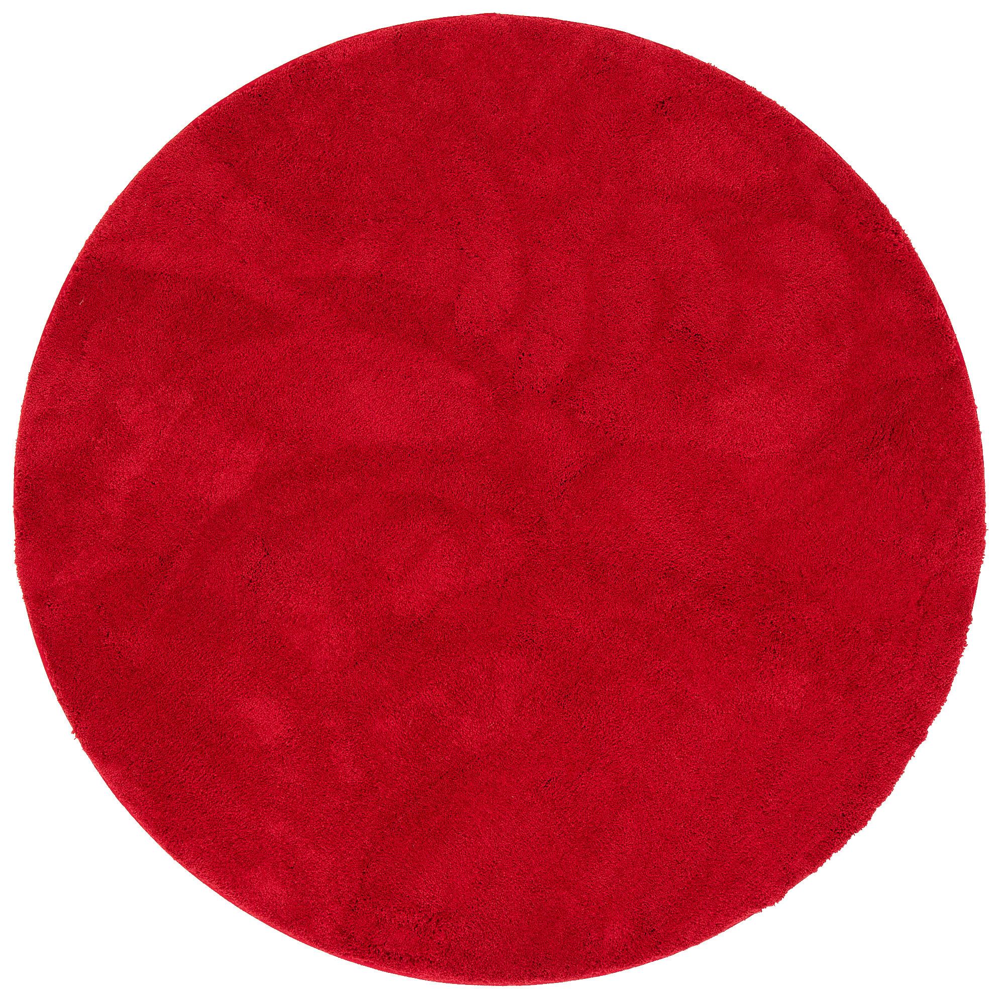 HOCHFLOR SUPER SOFT TEPPICH SILKY RUND - Weinrot, Textil (120/120cm) - Pergamon