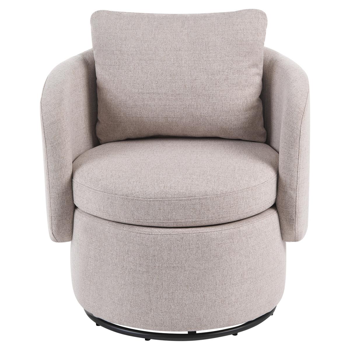 DREHSESSEL mit Stauraum Stoff Beige Horsens - Beige, Textil (72/70/68cm) - Beliani