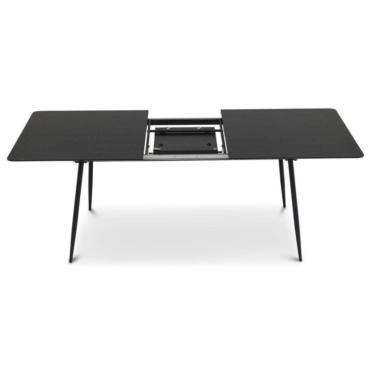 ESSTISCH ORSA schwarz - Schwarz, Holzwerkstoff/Metall (80/160/76cm) - IDIMEX
