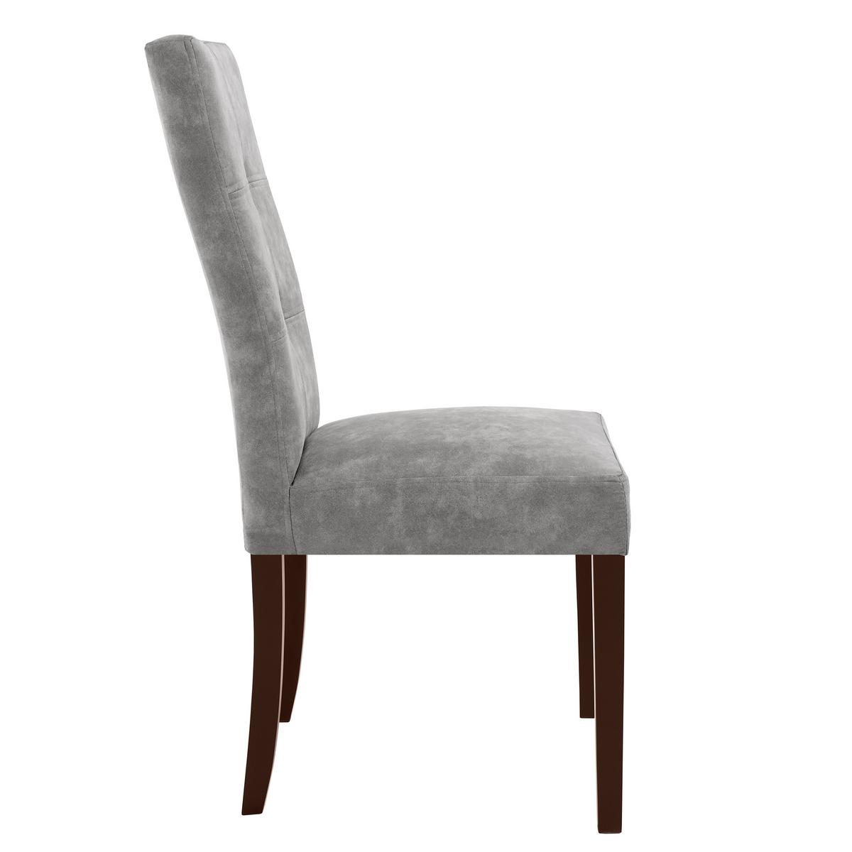 STUHL Solis mit wengefarbenen Holzbeinen, Polsterstuhl, Hellgrau - Wengefarben/Hellgrau, Holz (45/100/42cm) - Beautysofa