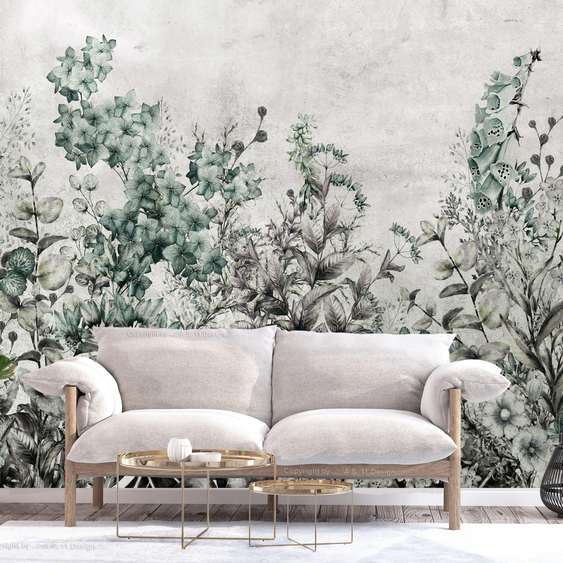 SELBSTKLEBENDE FOTOTAPETE 392/280 cm - Grau/Grün, Kunststoff/Textil (392/1cm) - KUNSTLOFT